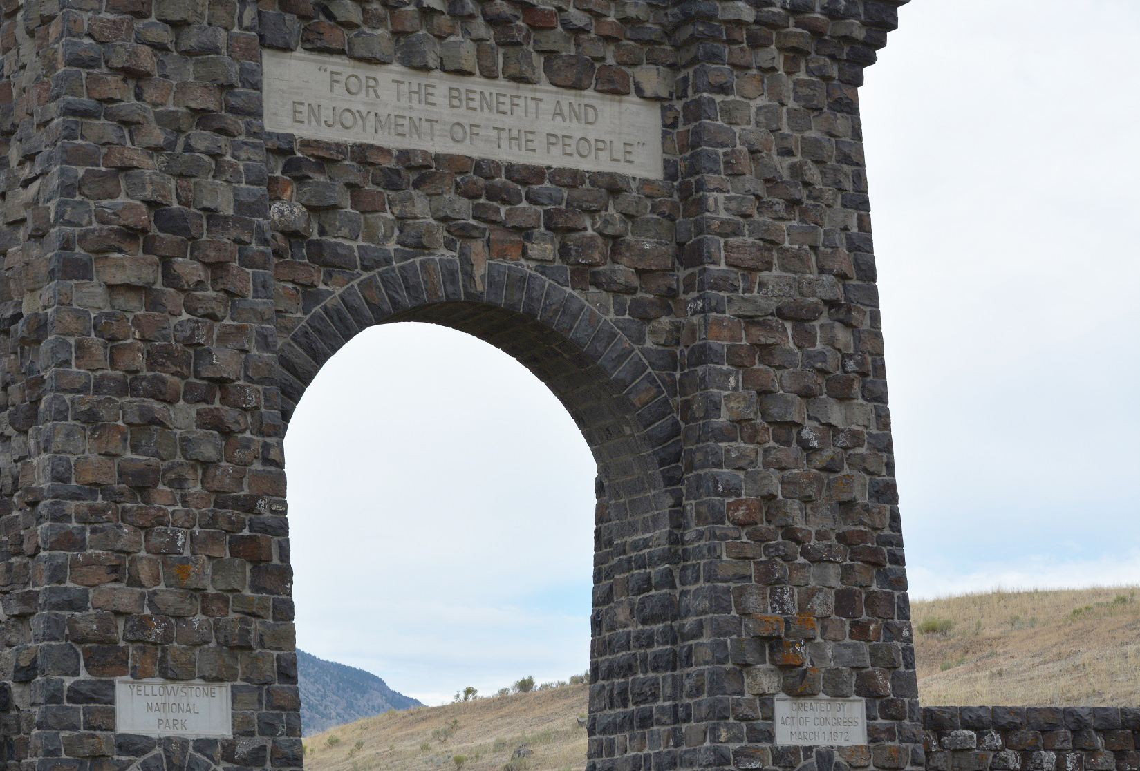 Roosevelt Arch at Yellowstone&#039;s North Entrance. Photo courtesy of Claire Kittle Dixon.